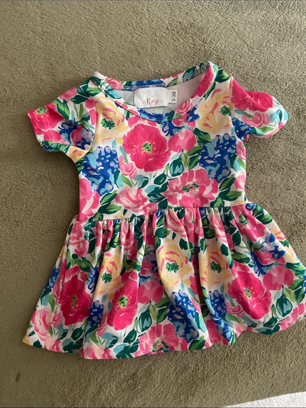 MILA & ROSE Pink Floral Short Sleeve Girls Casual Dress